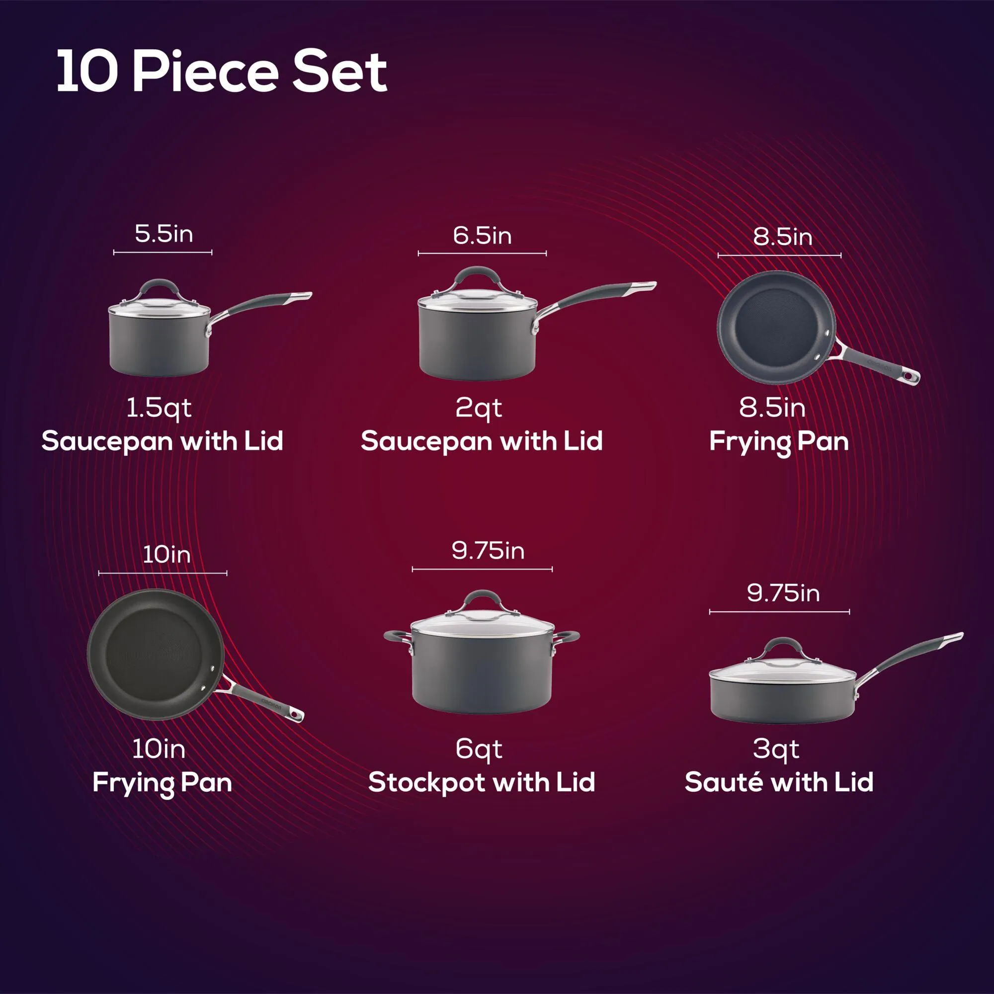 10-Piece Nonstick Cookware Set