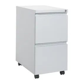 22" Closed Top Mobil Pedestal With Casters - File/File (Silver), PTC22FF-SV