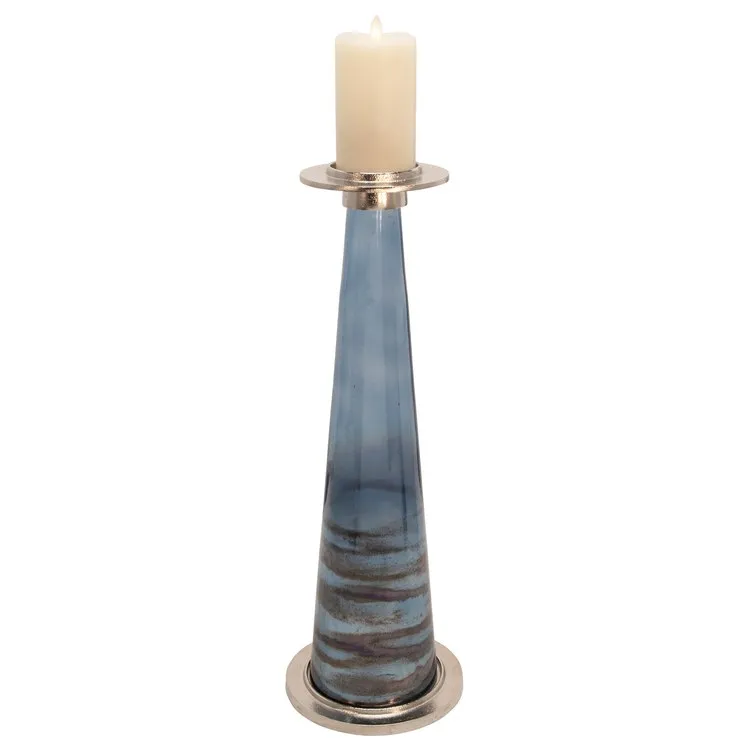 22" Pillar Candle Holder - Blue