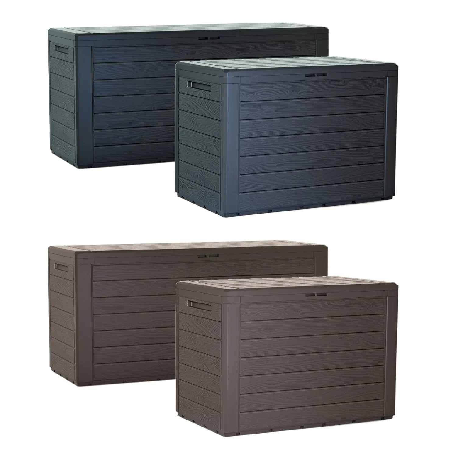 280L Garden Storage Box Deck Chest Weather Resistant Woodebox MBWL280 Dark Brown