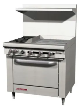 37'' Southbend Range with 2 Open Burners & 24” Griddle Used FOR01433