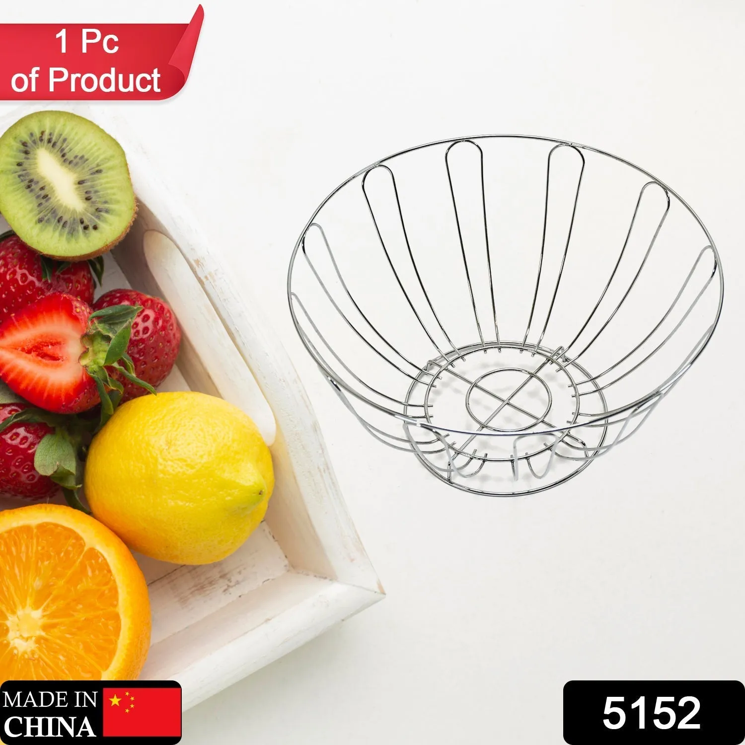 5152 Stainless Steel Folding Fruit and Vegetable Basket for Kitchen / Dining Table / Home