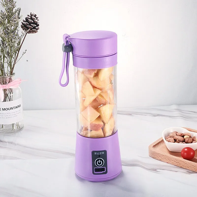 6 Blade Portable Mixer USB Electric Fruit Juicer Handheld Smoothie Maker Blender Stirring Rechargeable Food Processor Juice Cup