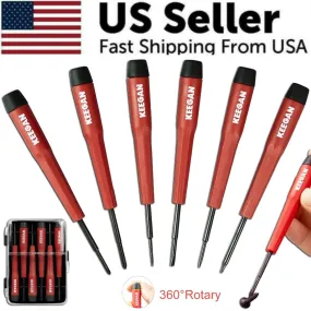 6 Piece Precision Screwdriver Tool Set Eyeglass Repair Computer Kit Magnetic Bit