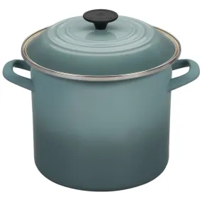 8-Quart Enamel On Steel Stockpot - Sea Salt