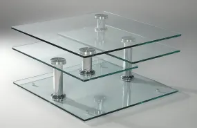 Alicia Square Motion Glass Cocktail Table