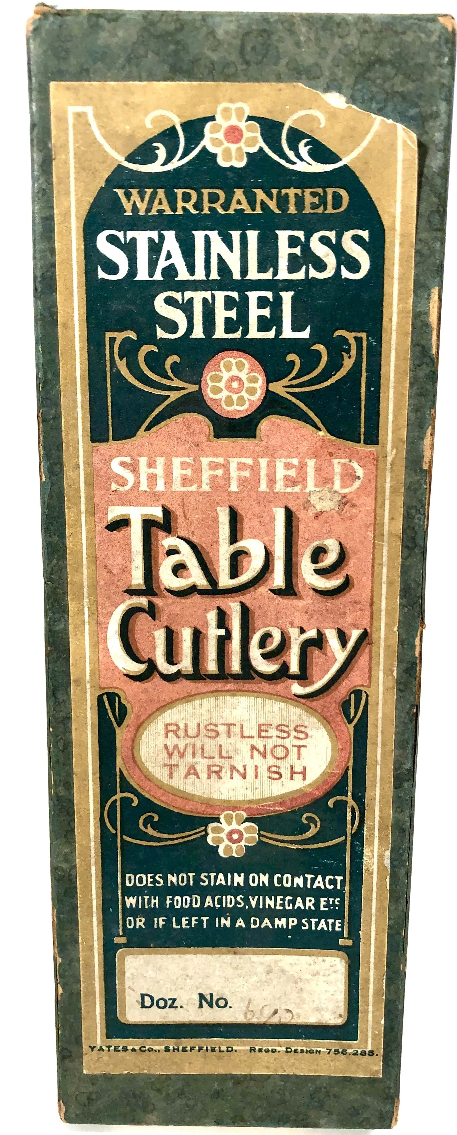 Antique 1910's-1920's Sheffield Stainless Steel TABLE CUTLERY BOX, Vintage Kitchen