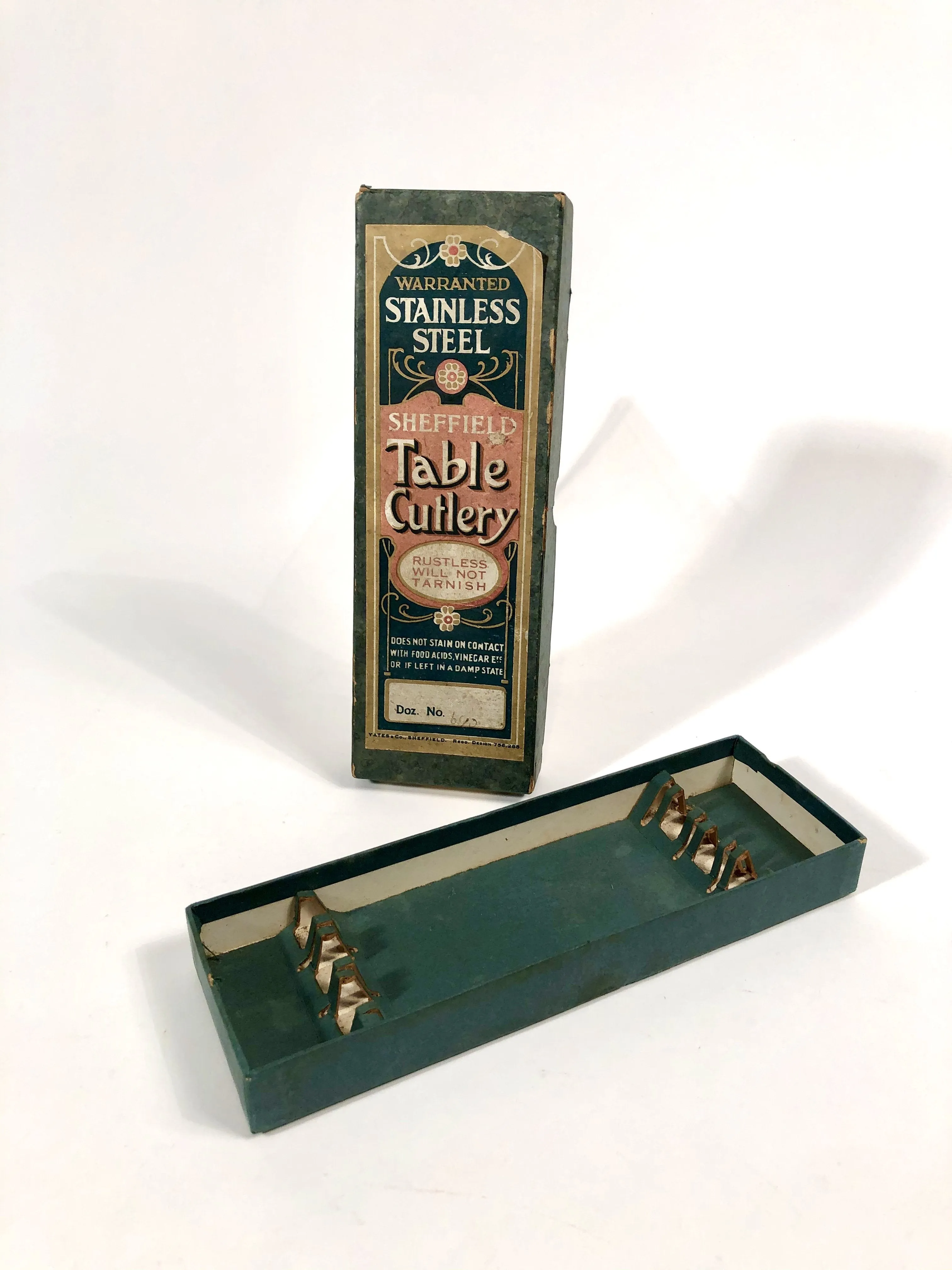 Antique 1910's-1920's Sheffield Stainless Steel TABLE CUTLERY BOX, Vintage Kitchen