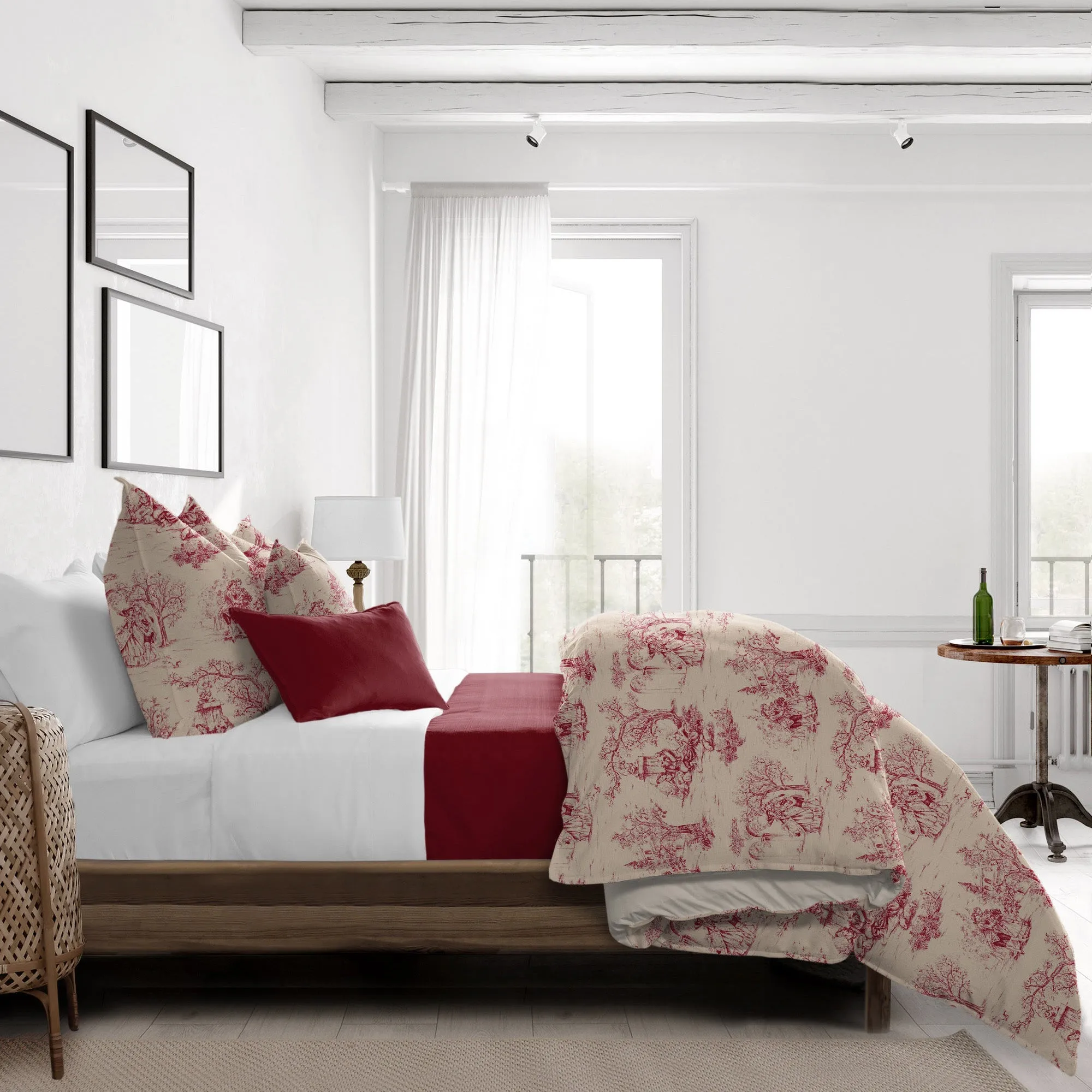 Archamps Toile Red Bedding