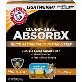 Arm and Hammer Clump and Seal AbsorbX Lightweight Multi-Cat Scented Litter 15lb