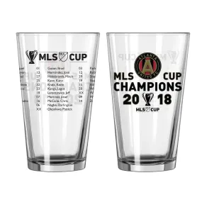 Atlanta United FC 2018 MLS Cup Champions Boelter Brands Team Roster Pint Glass