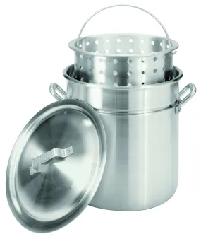 Bayou Classic 4042 Stock Pot with Basket, 42 qt Capacity, Aluminum, Riveted Handle :EA: QUANTITY: 1