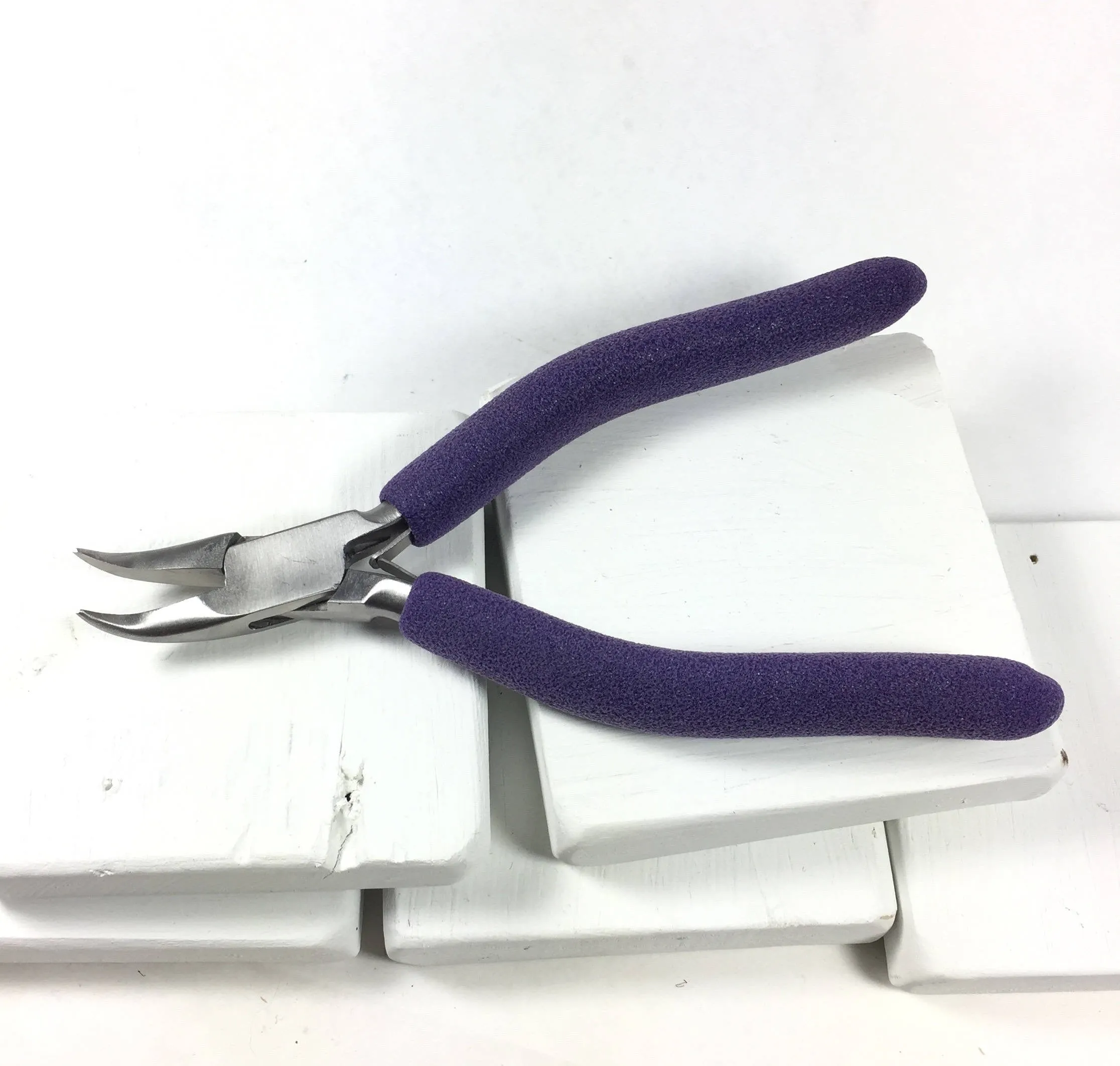 Bent Chain Nose , wire working Pliers, 6.5 inches, reduce hand strain, comfort grip pads