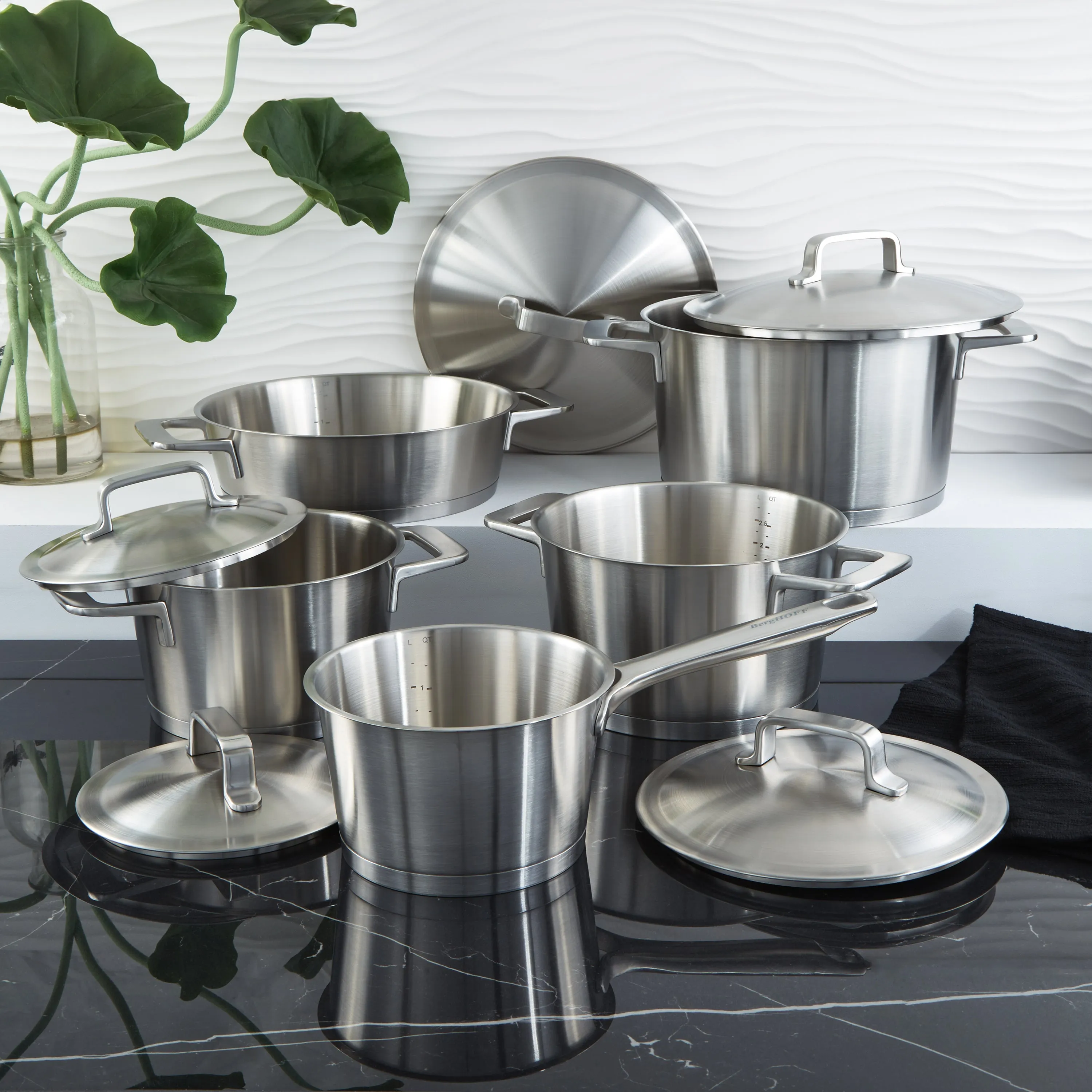 BergHOFF DiNA Meta 10pc Recycled 18/10 Stainless Steel Cookware Set