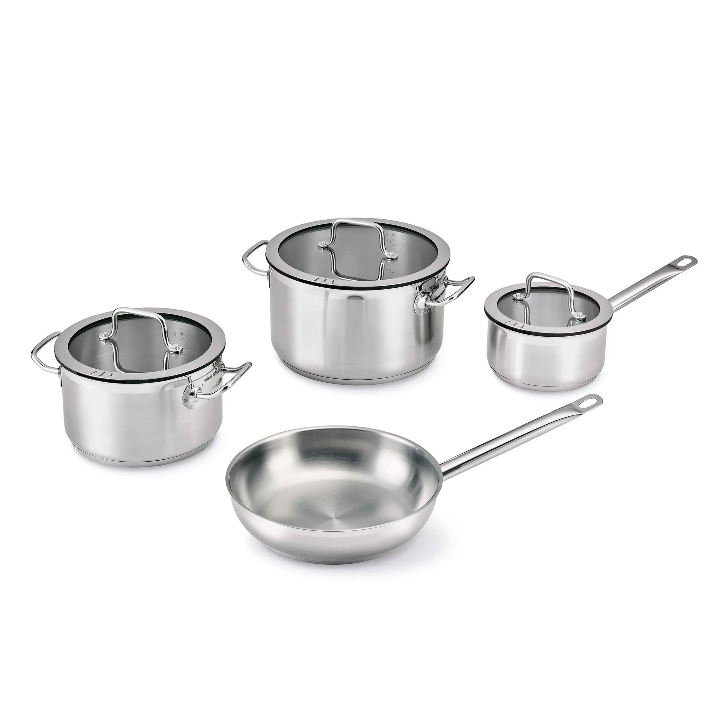 BergHOFF Essentials 7Pc Downdraft 18/10 Stainless Steel Cookware Set