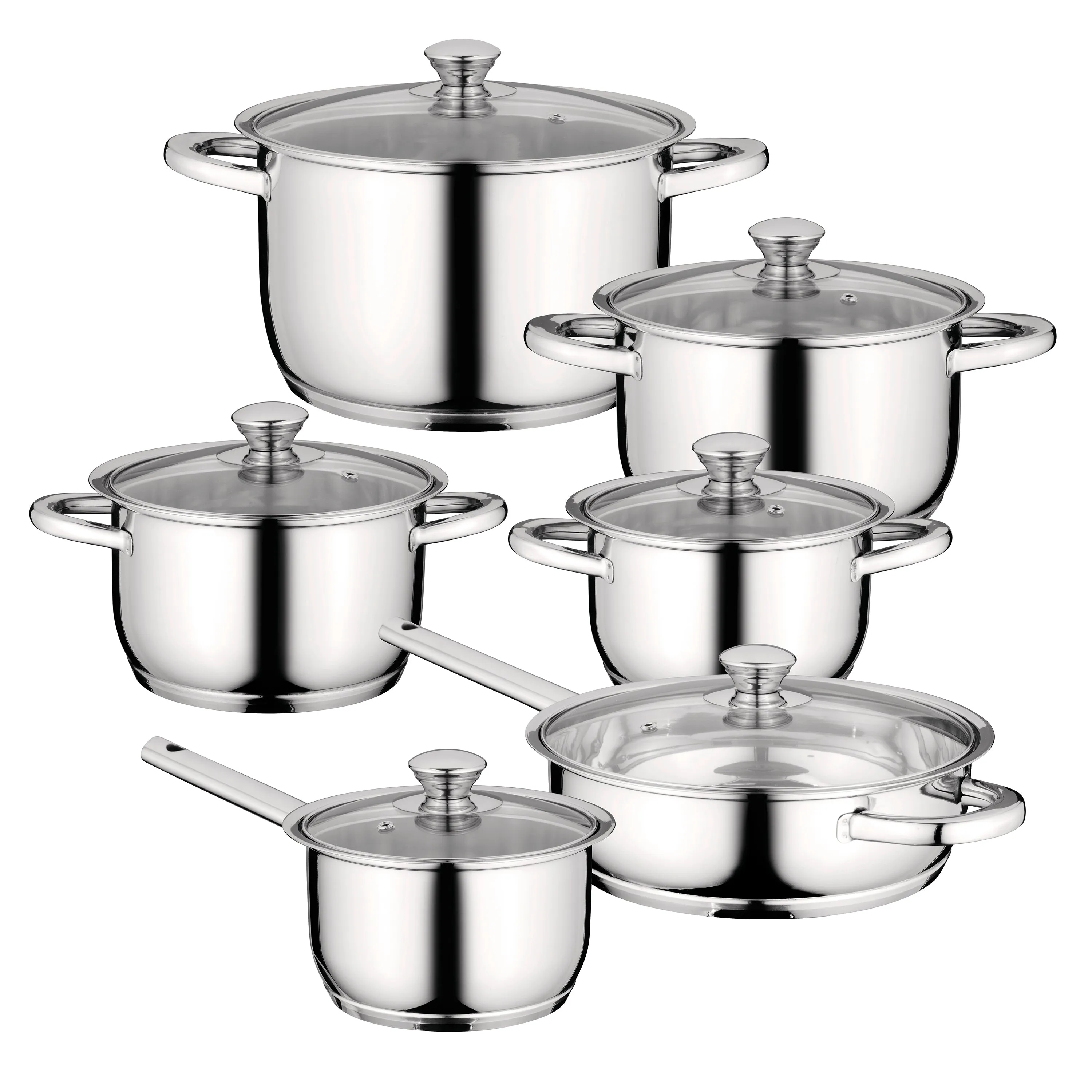 BergHOFF Essentials Gourmet 12Pc 18/10 Stainless Steel Cookware Set