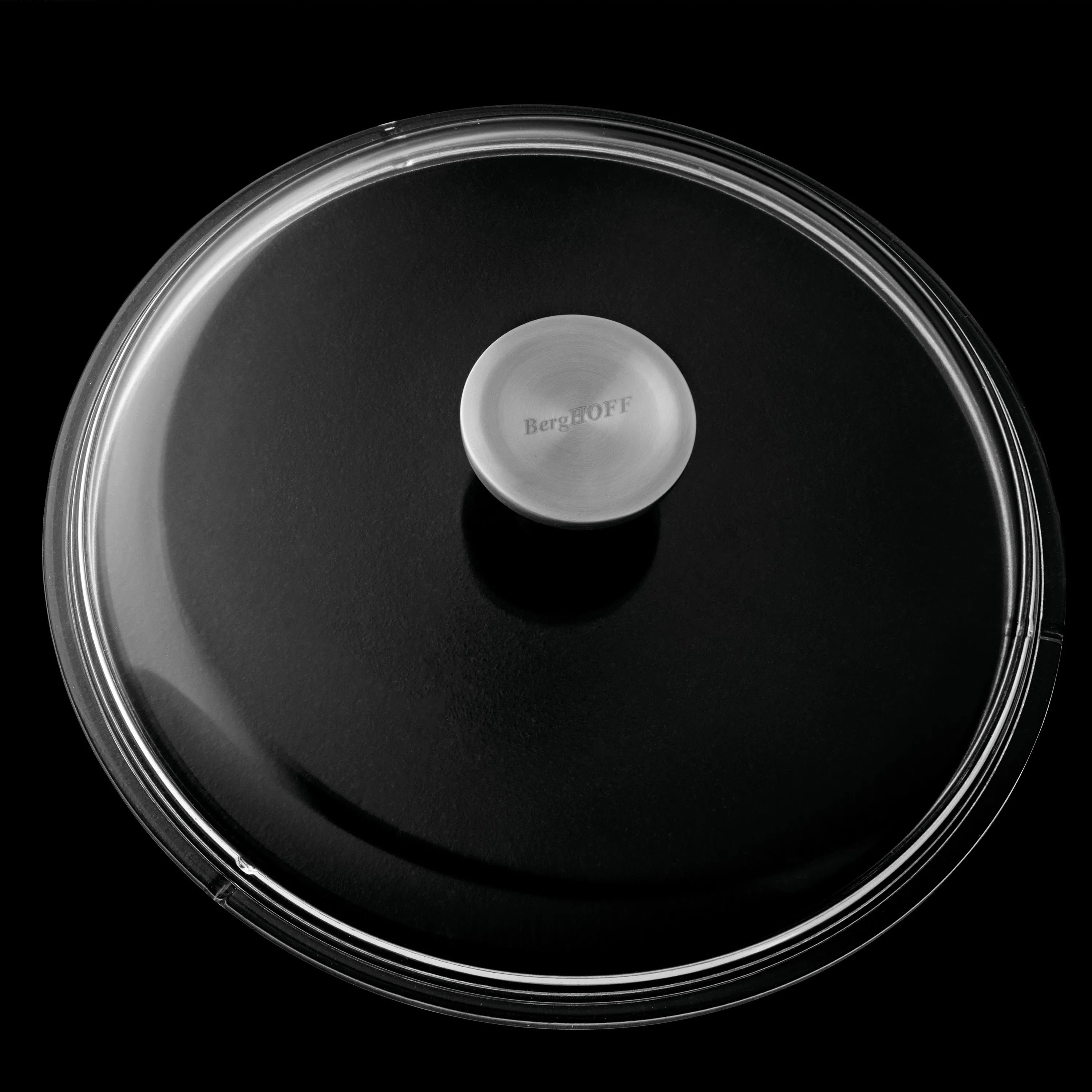 BergHOFF GEM 10" Non-stick Stock Pot 5.2Qt., Black, Glass Lid