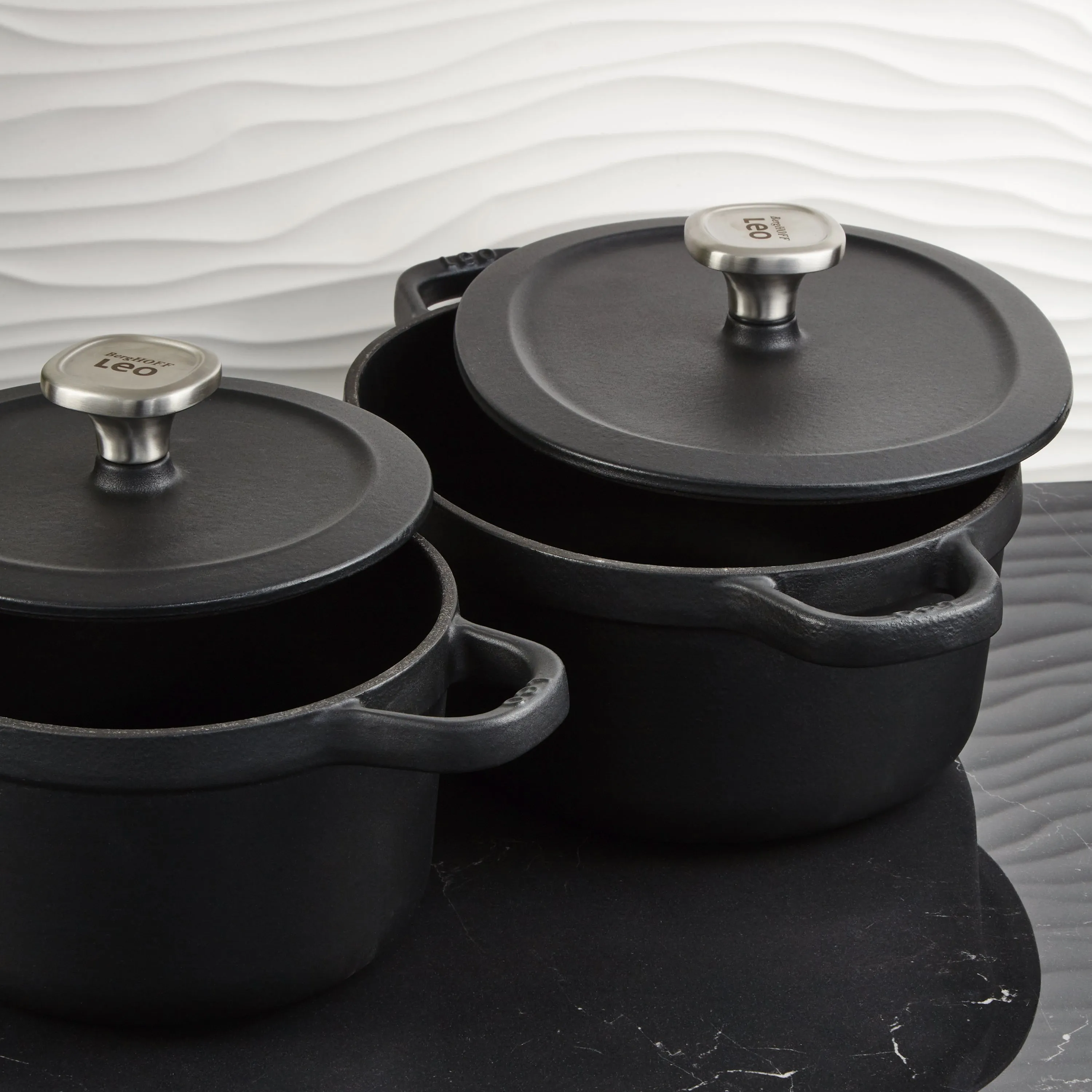 BergHOFF Leo Graphite 4pc Cast Iron Stockpot Set