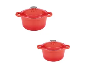 BergHOFF Neo 4pc Cast Iron Cookware Set, 3qt. & 7qt., Orange