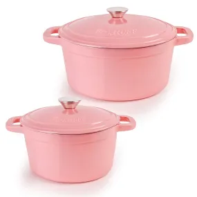 BergHOFF Neo 4pc Cast Iron Cookware Set, 3qt. & 7qt., Pink