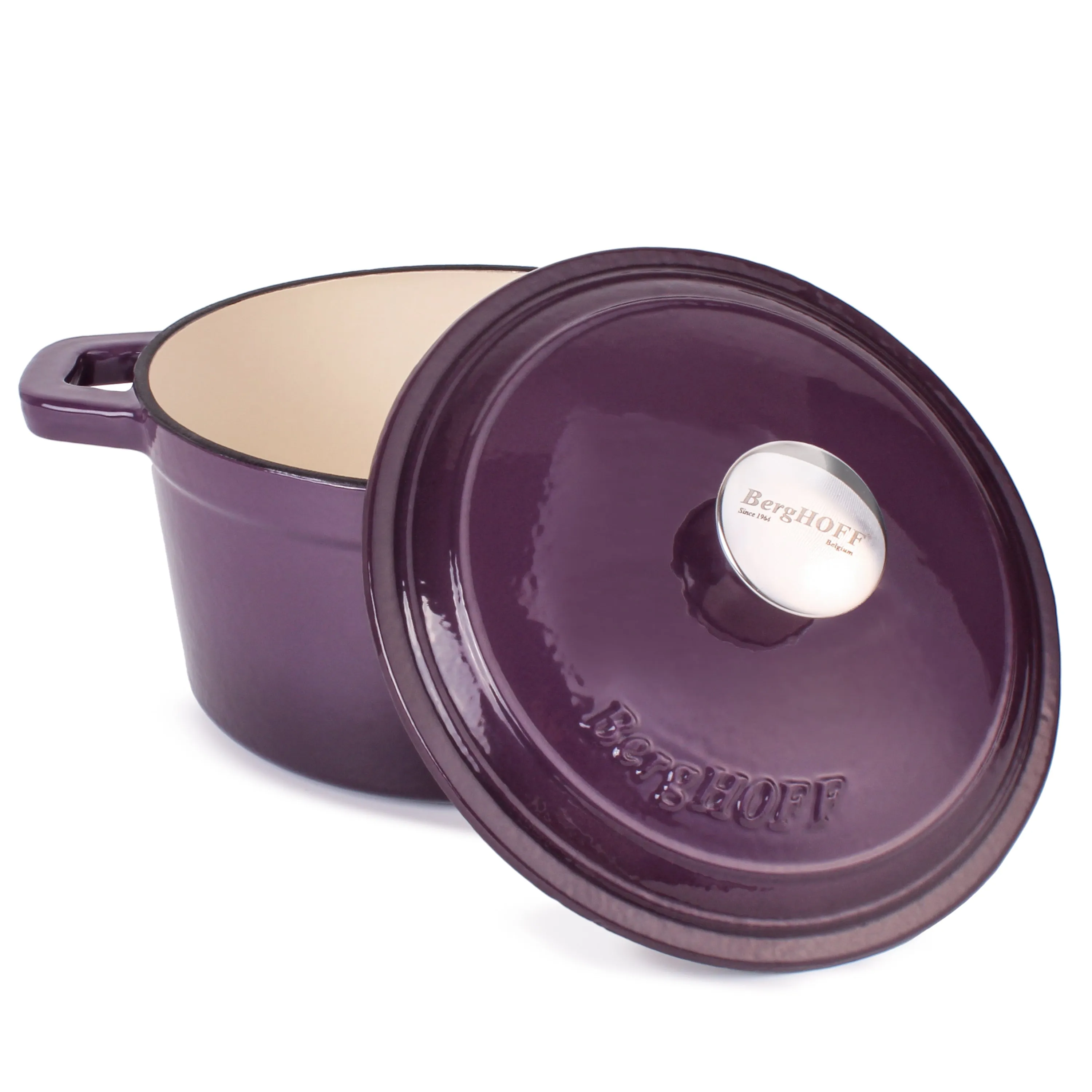 BergHOFF Neo 4pc Cast Iron Cookware Set, 3qt. & 7qt., Purple