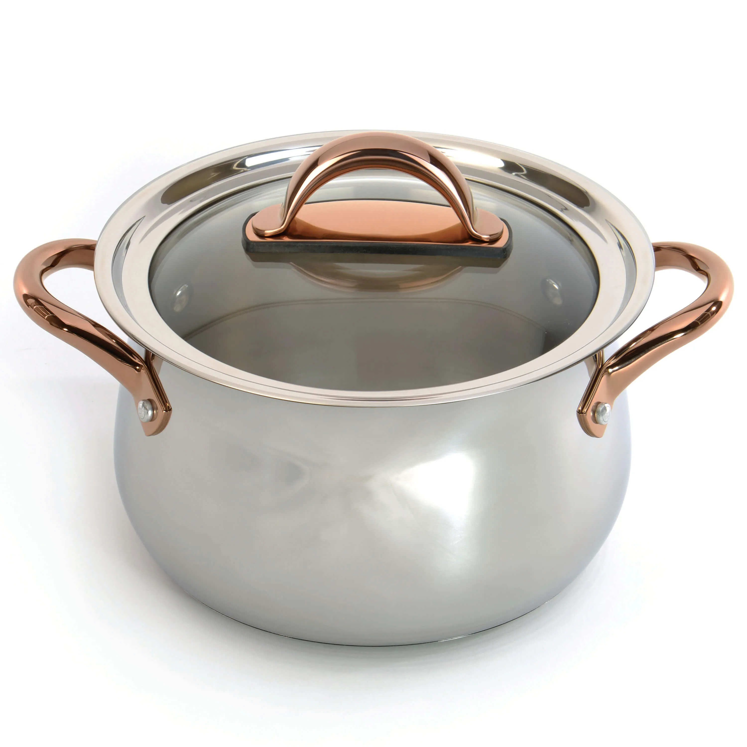 BergHOFF Ouro Gold 18/10 Stainless Steel 9.5" Stockpot with Glass Lid 8.1qt.