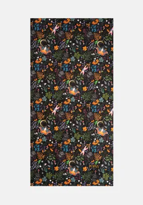 Black Magical Moth Print Large Towel