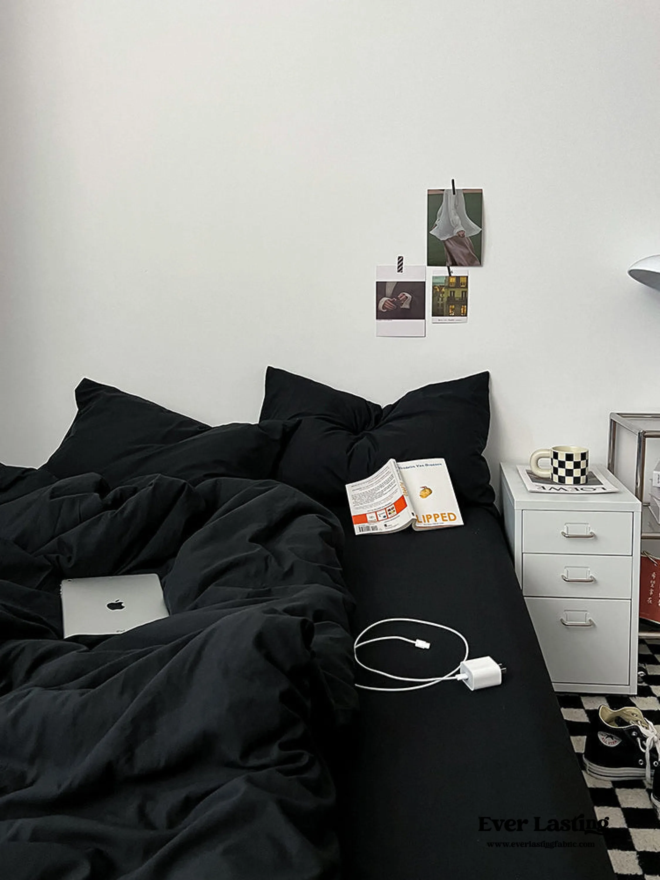 Black Washed Cotton Bedding Set