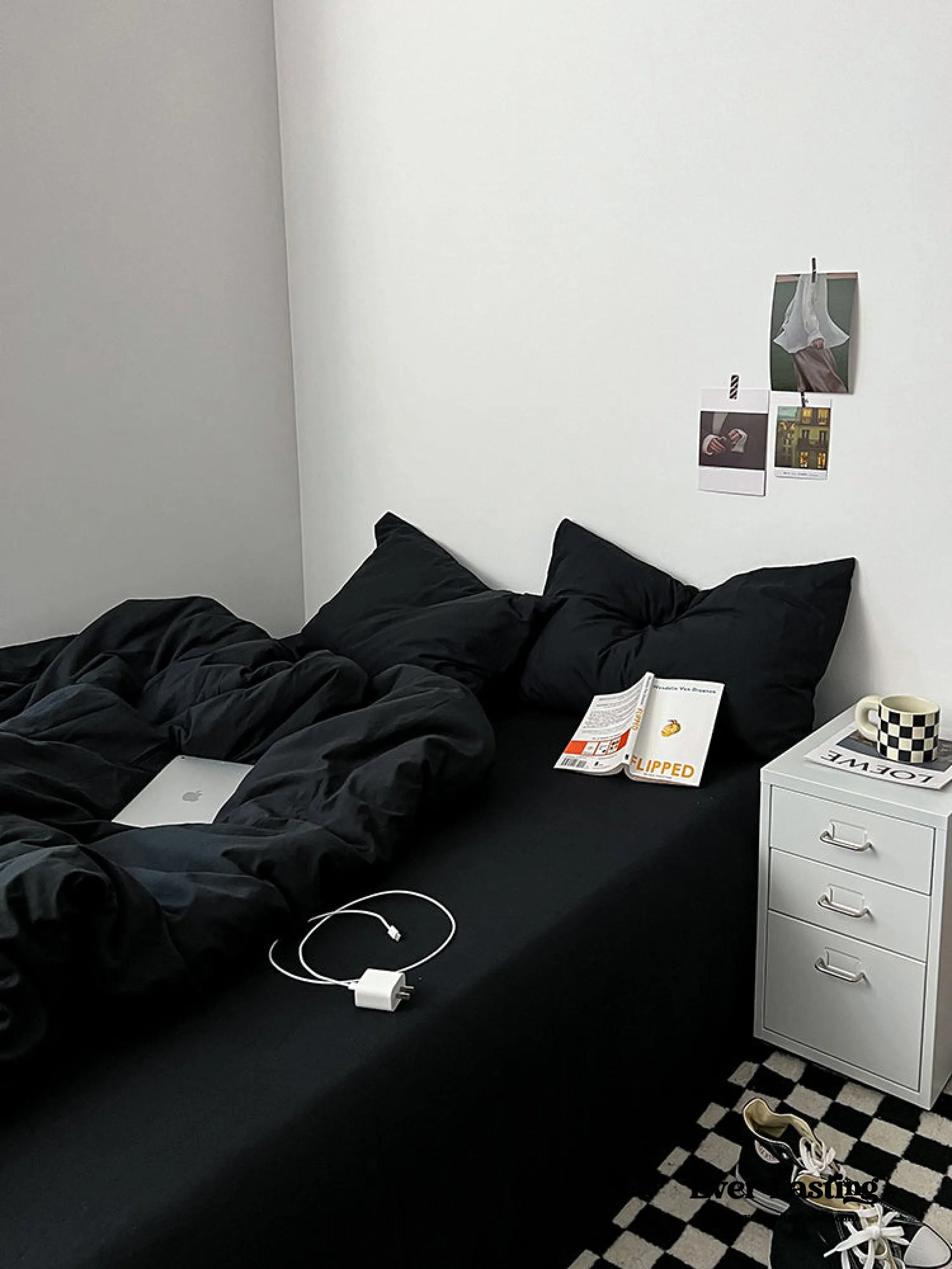 Black Washed Cotton Bedding Set