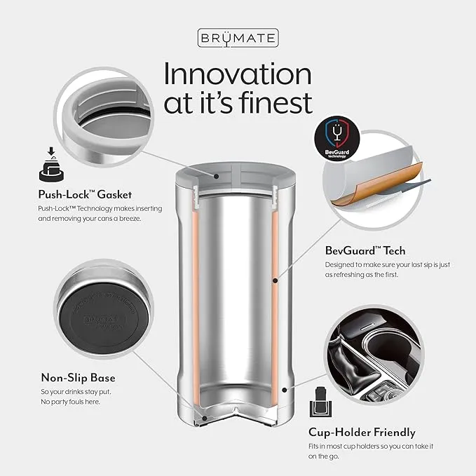 BrüMate Hopsulator Trio 3-in-1 Insulated Can Cooler for 12oz / 16oz Cans   100% Leak Proof Tumbler with Lid | Insulated for Beer, Soda, and Energy Drinks