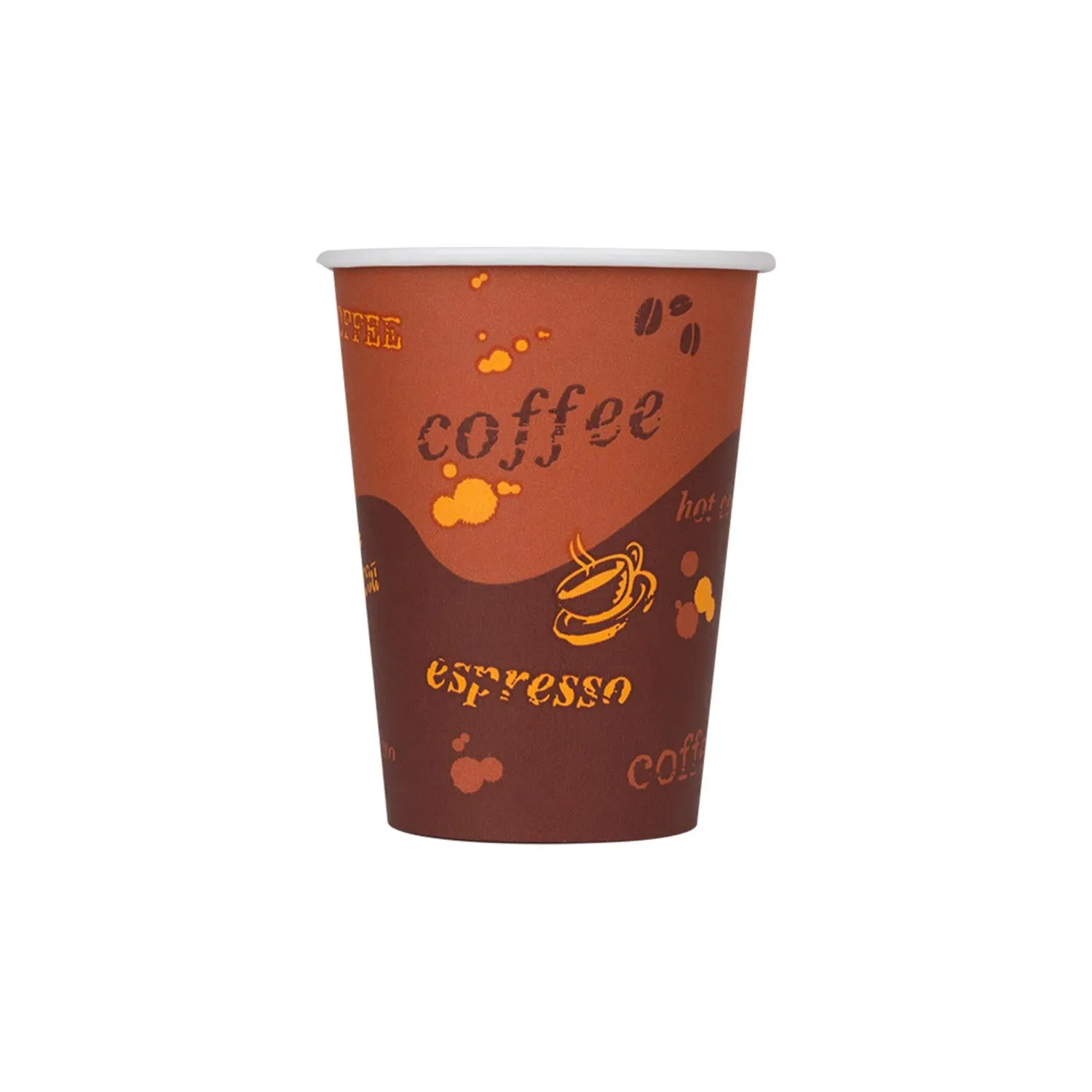 Cafe Coffee Cups | 12oz Stock Printed Paper Hot Cups (90mm) - 1,000 ct