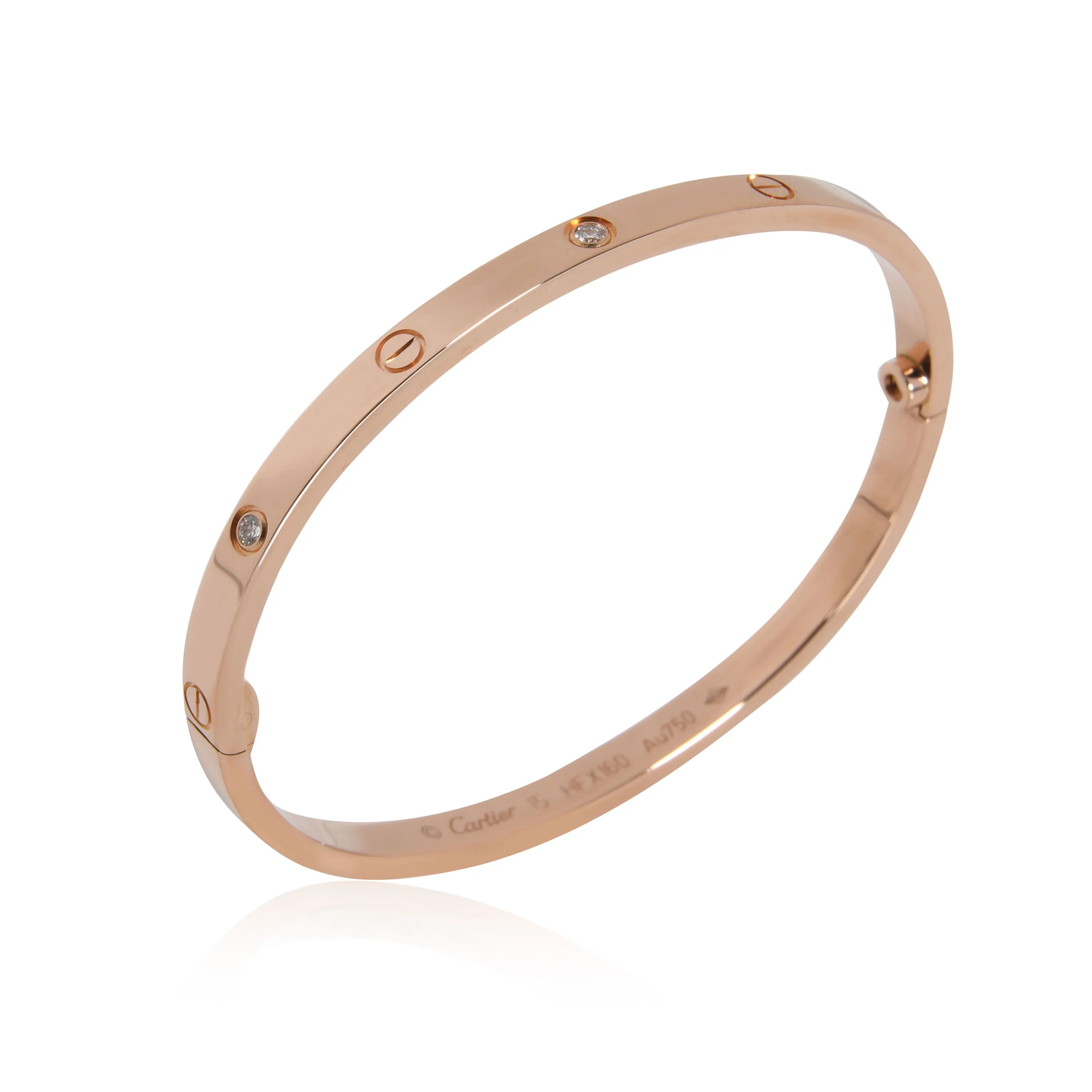 Cartier Love Diamond Bracelet in 18K Pink Gold 0.15 CTW