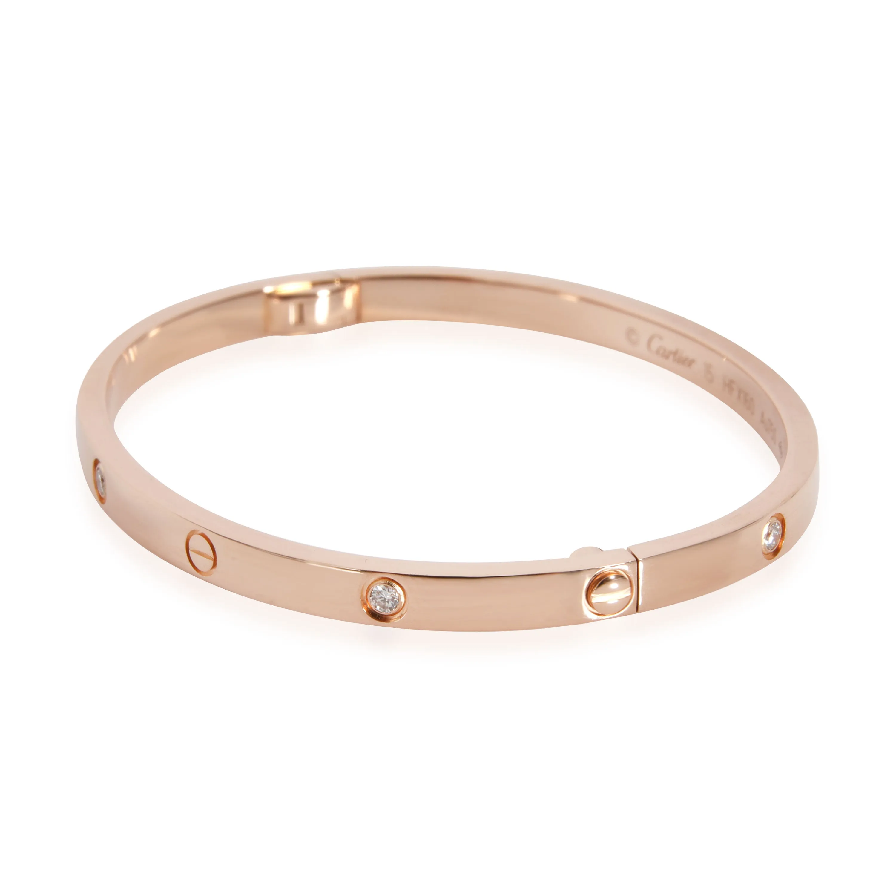 Cartier Love Diamond Bracelet in 18K Pink Gold 0.15 CTW