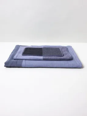 Chambray Block Towel, Grey/Black