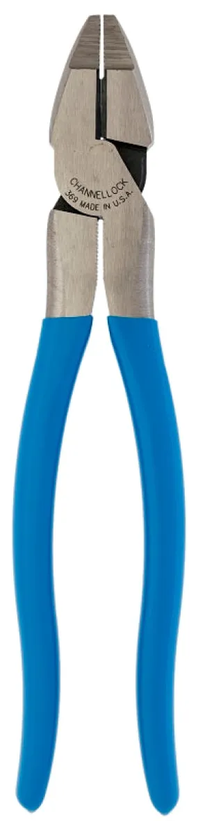 CHANNELLOCK 369 Lineman's Plier, 9-1/2 in OAL, 0.73 in Cutting Capacity, 0.28 in Jaw Opening, Blue Handle, 1.32 in W Jaw :EA: QUANTITY: 1