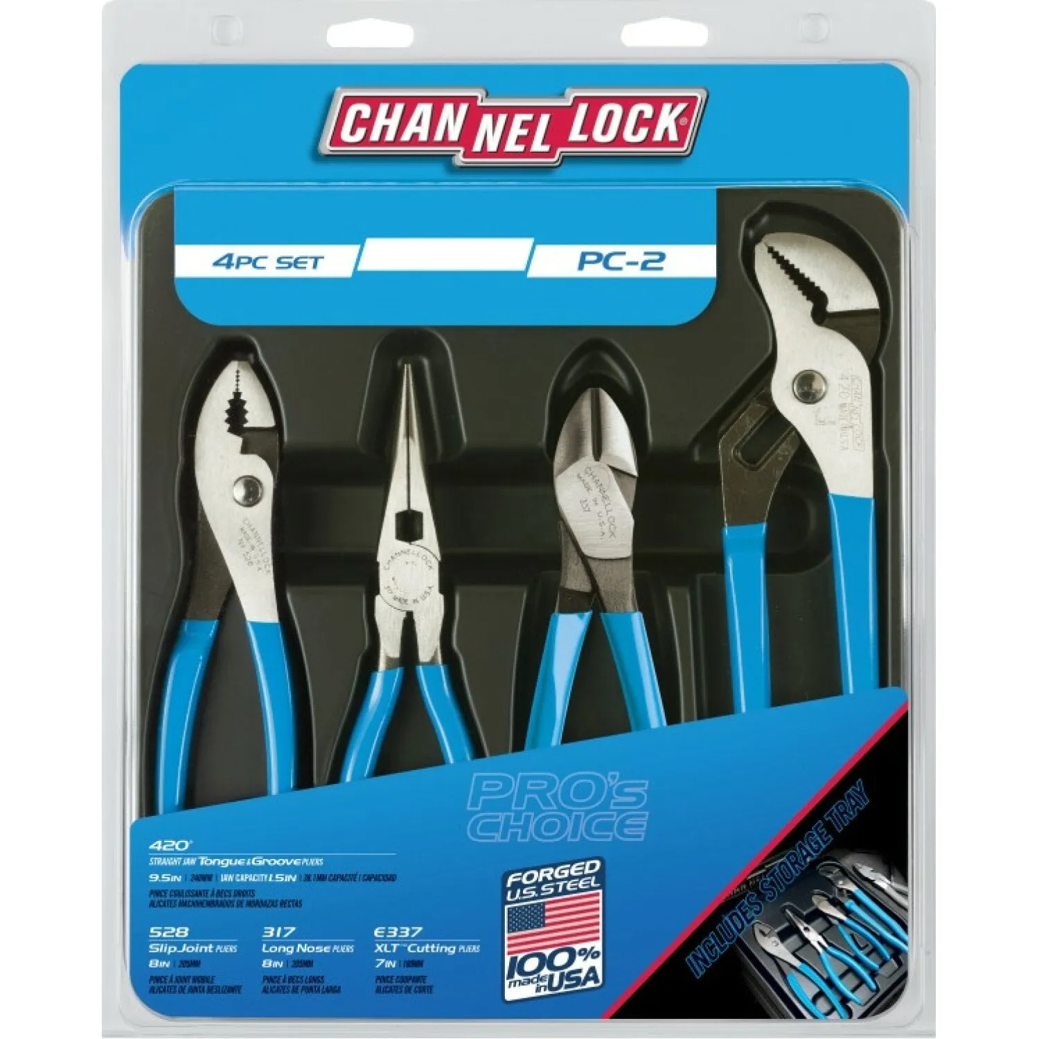 Channellock PC-2 4Pc Pro's Choice Pliers Set