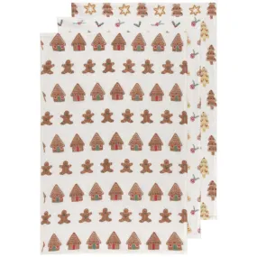 Christmas Cookies Bakers Floursack Dishtowels Set-3