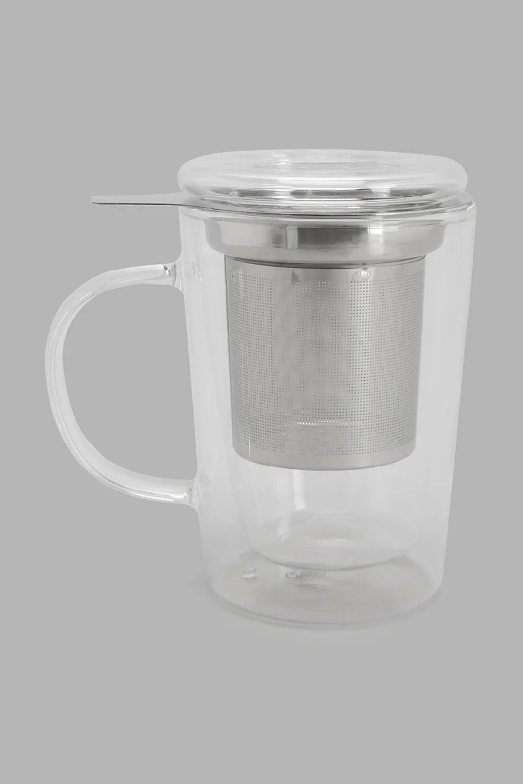 Clear Double Wall Glass Tea Cup With Filter