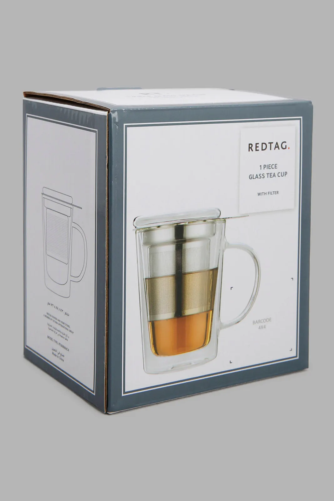 Clear Double Wall Glass Tea Cup With Filter