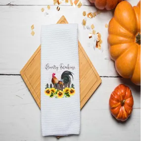 Country Farmhouse, Rooster, Fall Tea Towel, Fall Kitchen Décor, Fall Party Décor