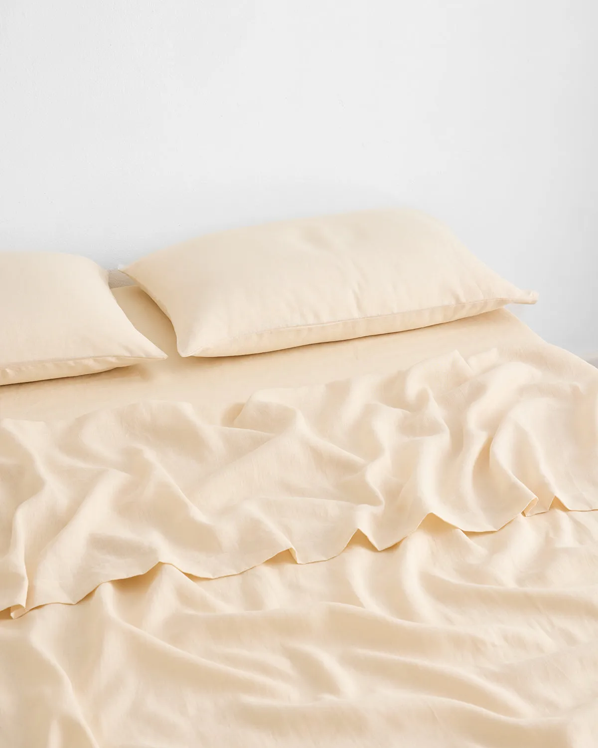 Crème 100% French Flax Linen King Pillowcases (Set of Two)