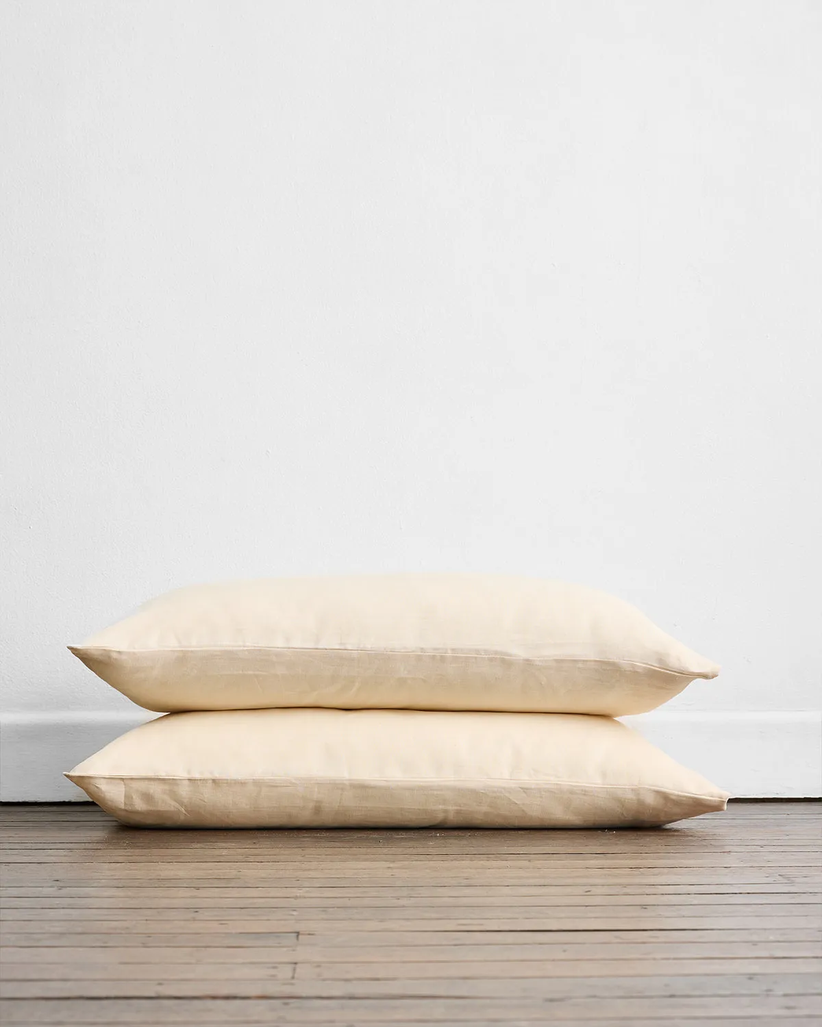 Crème 100% French Flax Linen King Pillowcases (Set of Two)