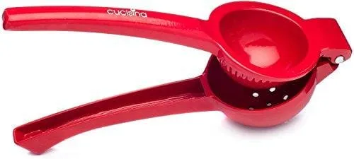 Cucisina Lemon Squeezer / Lime Juicer / Citrus Press - Commercial Grade Aluminum (Red)