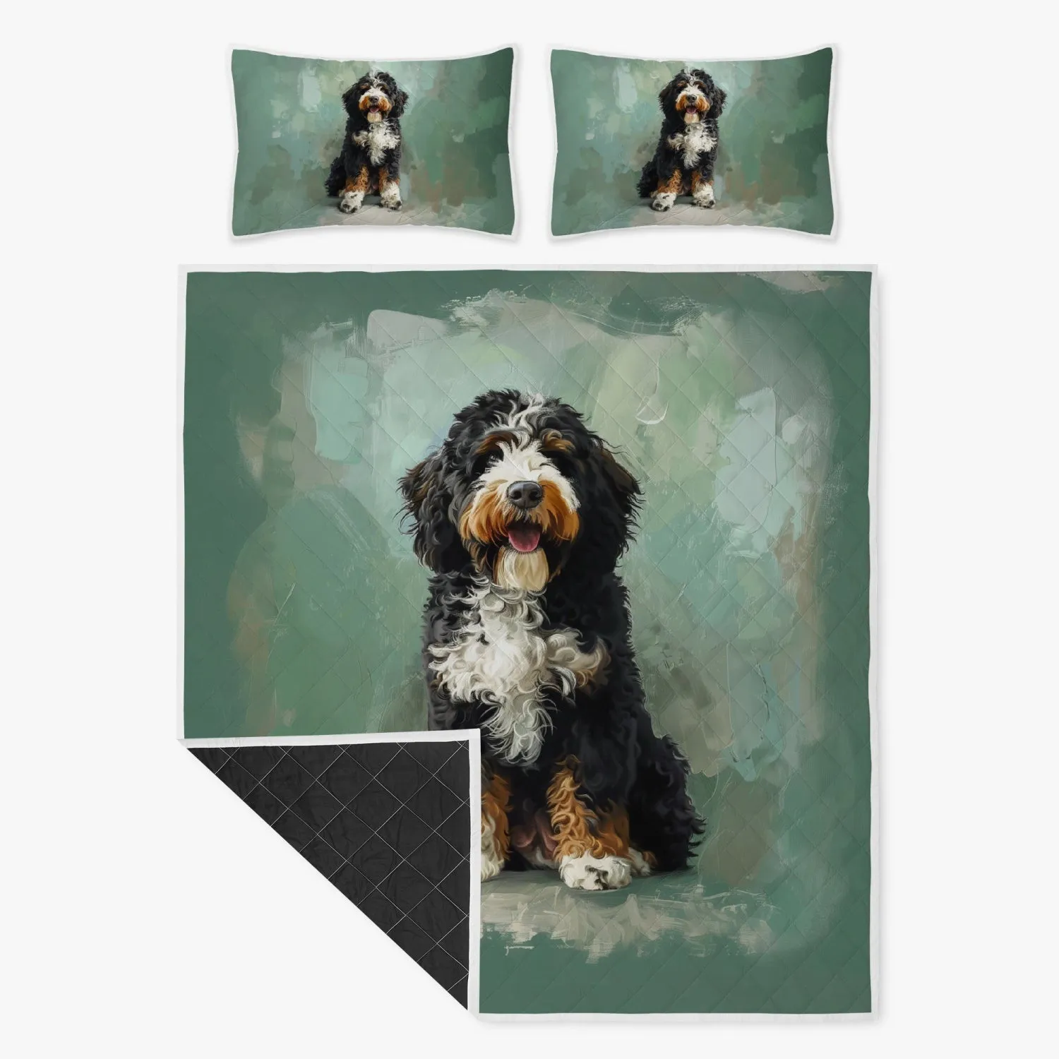 Cute Bernedoodle Bed Set