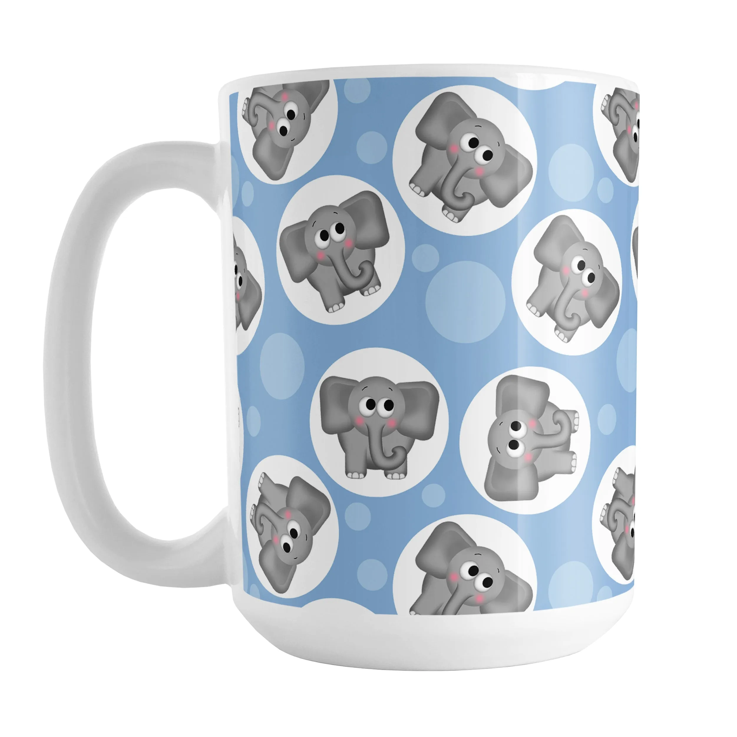 Cute Blue Elephant Pattern Mug