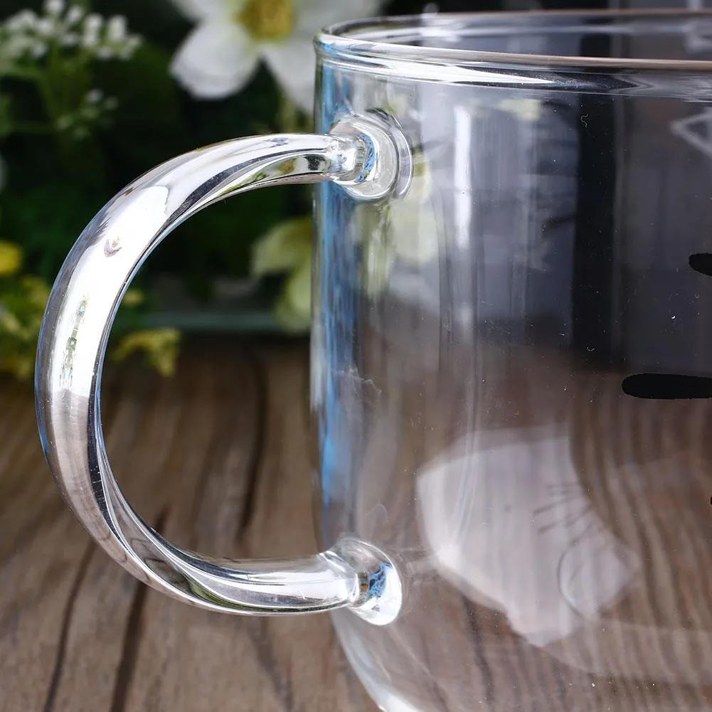 Cute Cat Glass Coffee Cup