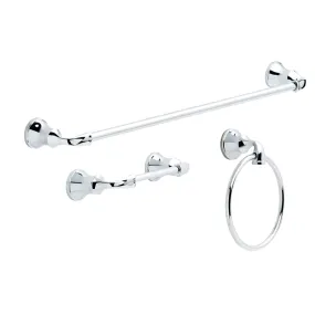 Delta Lorain Polished Chrome 3 Piece Bathroom Accessory Set LRN63-PC with 24" Towel Bar