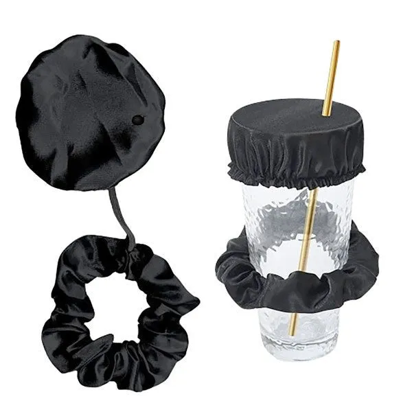 Drink Cover Scrunchie - 2-in-1  Reusable Drinking Safety Supplies and Anti Spiking Drink Cover