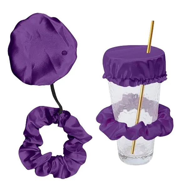 Drink Cover Scrunchie - 2-in-1  Reusable Drinking Safety Supplies and Anti Spiking Drink Cover