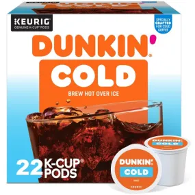 Dunkin' Brew Over Ice, Keurig Single Serve K-Cup Pods, 22 Count